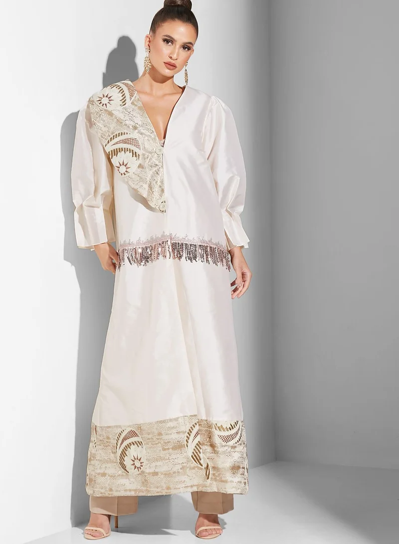 Fashion Trends by Suzy Matar Printed Jalabiya Dress