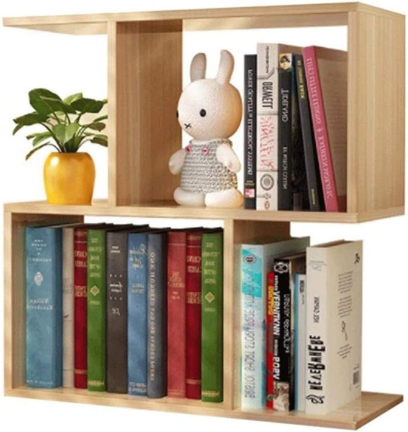 UniShop Wooden Desktop Bookshelf Organizers Storage Display Rack Office Home Dcor Beige 748 D x 1654 W x 2126 H