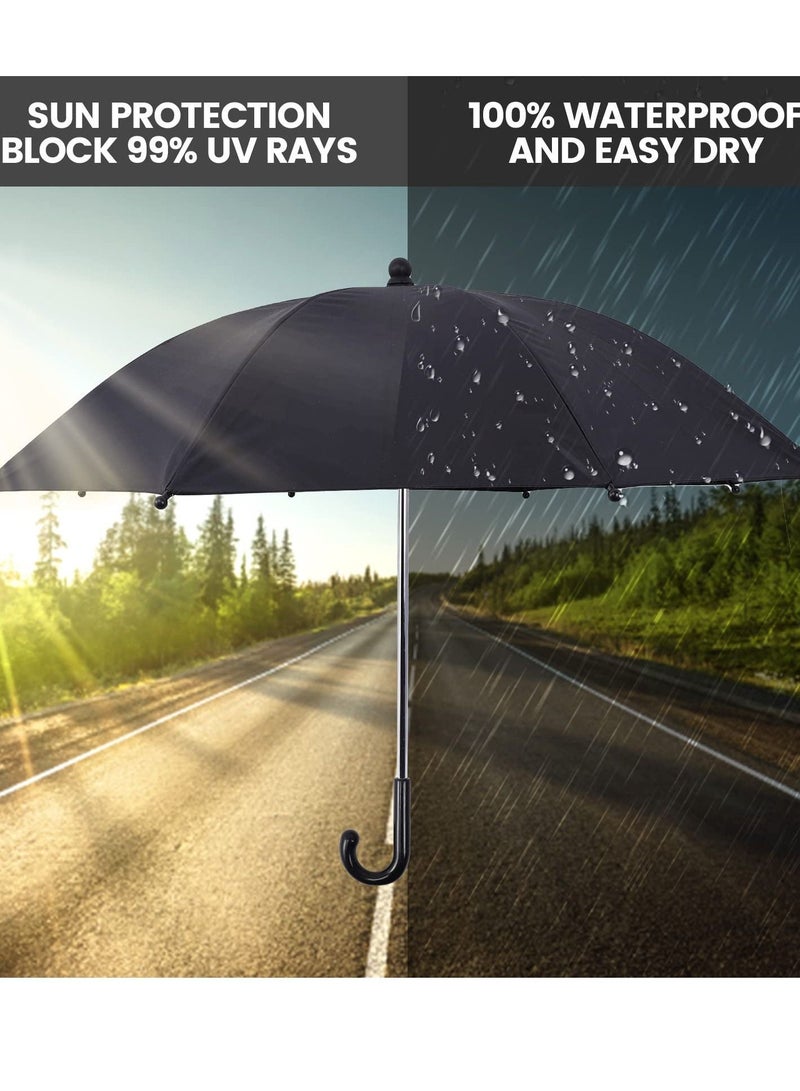 Y&D Baby Stroller Parasol, 75 cm Sunshade with Clip Universal UV Protection Umbrella 50+ Adjustable 360 Degree Waterproof for Strollers, Wheelchairs, Beach Chair - Black  - Image 5