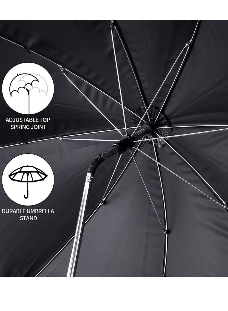 Y&D Baby Stroller Parasol, 75 cm Sunshade with Clip Universal UV Protection Umbrella 50+ Adjustable 360 Degree Waterproof for Strollers, Wheelchairs, Beach Chair - Black  - Image 4