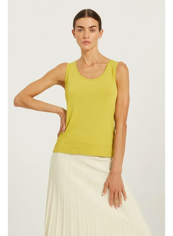 Mısırlı 1951 Mustard V‑Neck Sleeveless Women's Tank Top