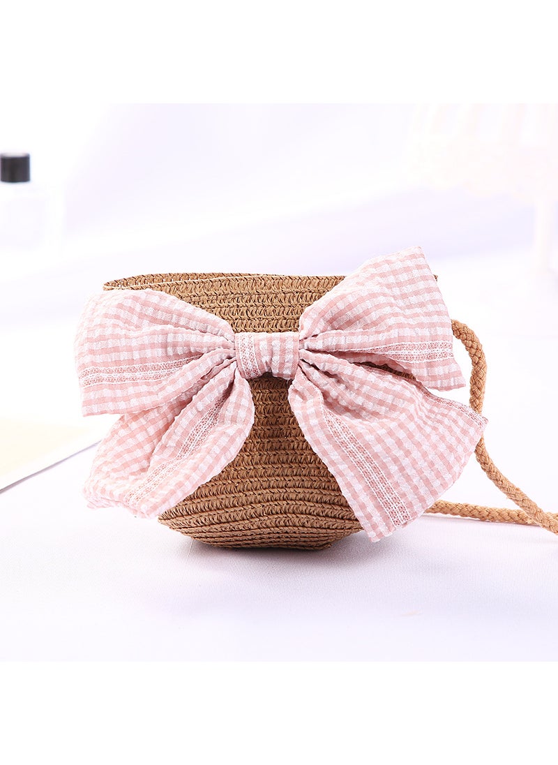Generic Girls Trendy Crossbody Mini Purse Big Bow brown bag 