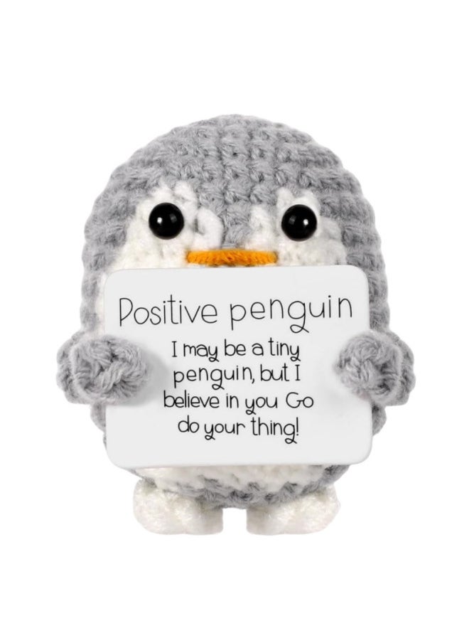 Generic - Wool Crocheted Positive Energy Animal Active Penguin Expression Bag Hand-woven Penguin Potato Cucumber Yellow Duck-Color:Avocado - Image 1