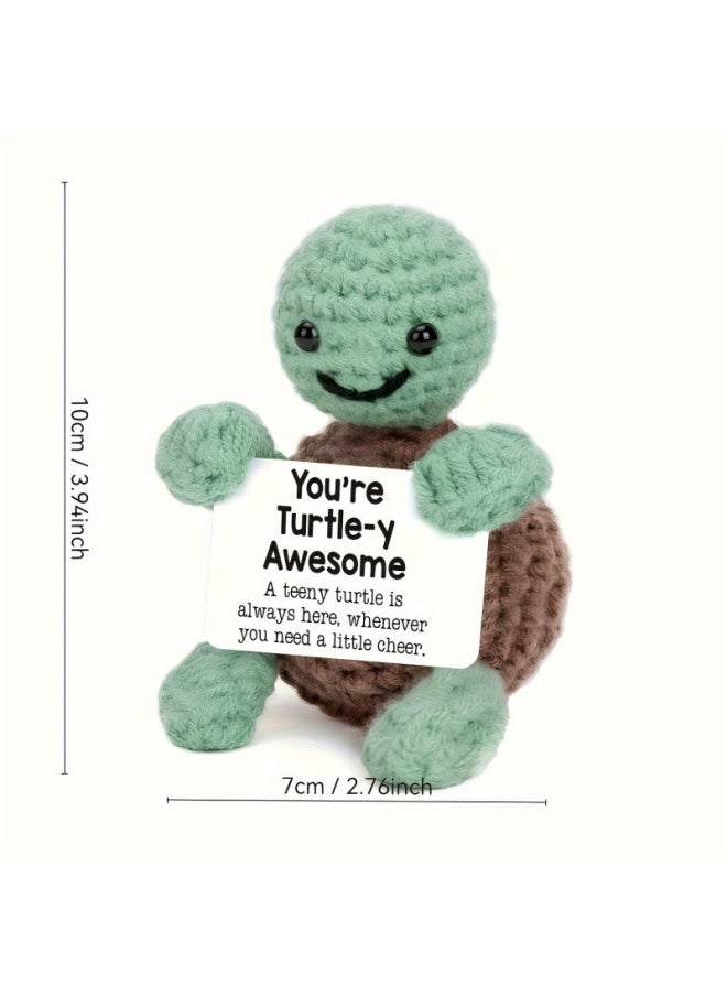 Generic - Wool Crocheted Positive Energy Animal Active Penguin Expression Bag Hand-woven Penguin Potato Cucumber Yellow Duck-Color:Avocado - Image 1