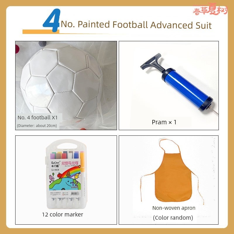 Olympic pure white football painting handmade DIY material package children adult painting graffiti activity warm-up parent-child - Image 3