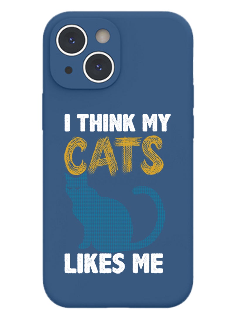 Theodor Protective Slim Fit Case Liquid Silicone Cover with Full Body Protection Anti-Scratch Shockproof Case For iPhone 15 Blue  - I was born to ride Unicorns copy - Image 1