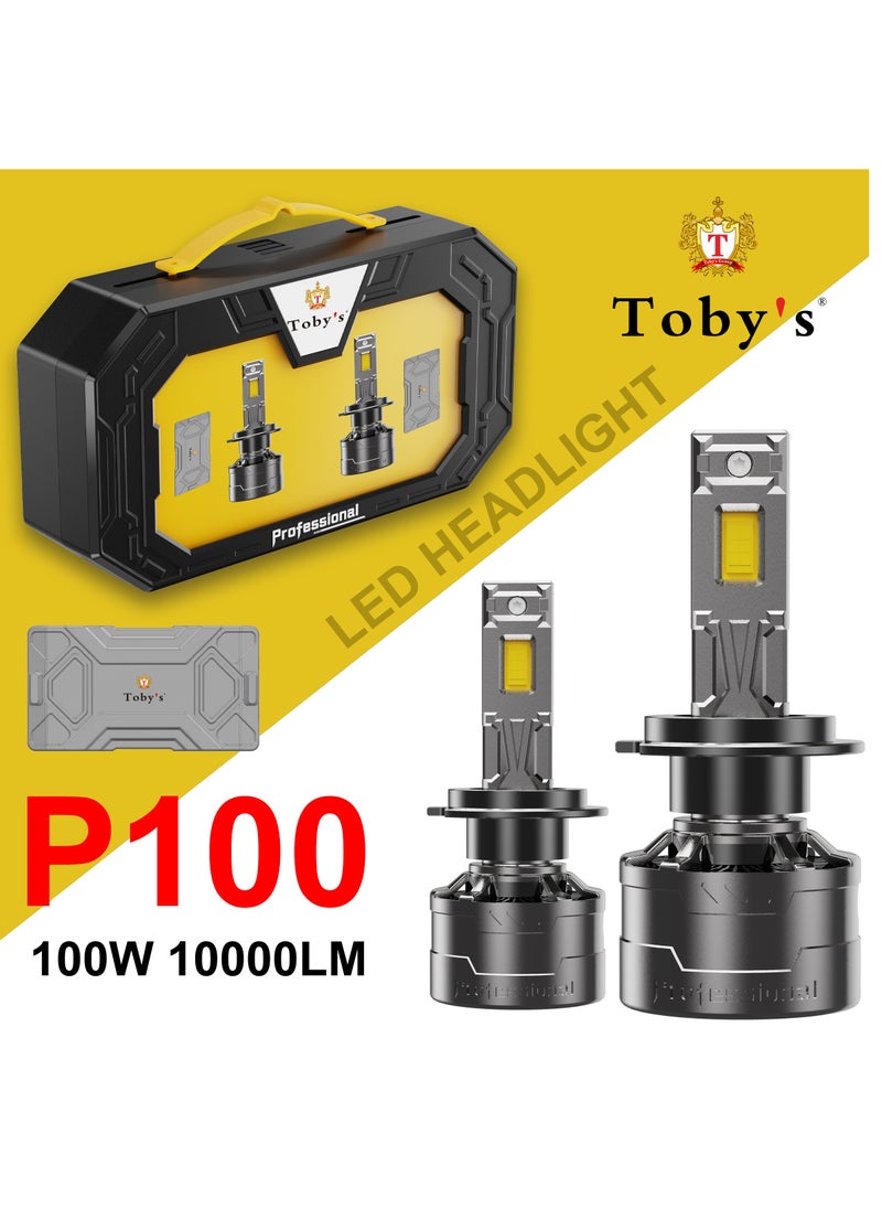 Toby's - Tobys P100 9006 2 Pieces 200W Original Tested LED Headlight Bulb Assembly 20000 Lumens 100W/Piece Xtreme Bright With Color Temperature 6500K - Image 1