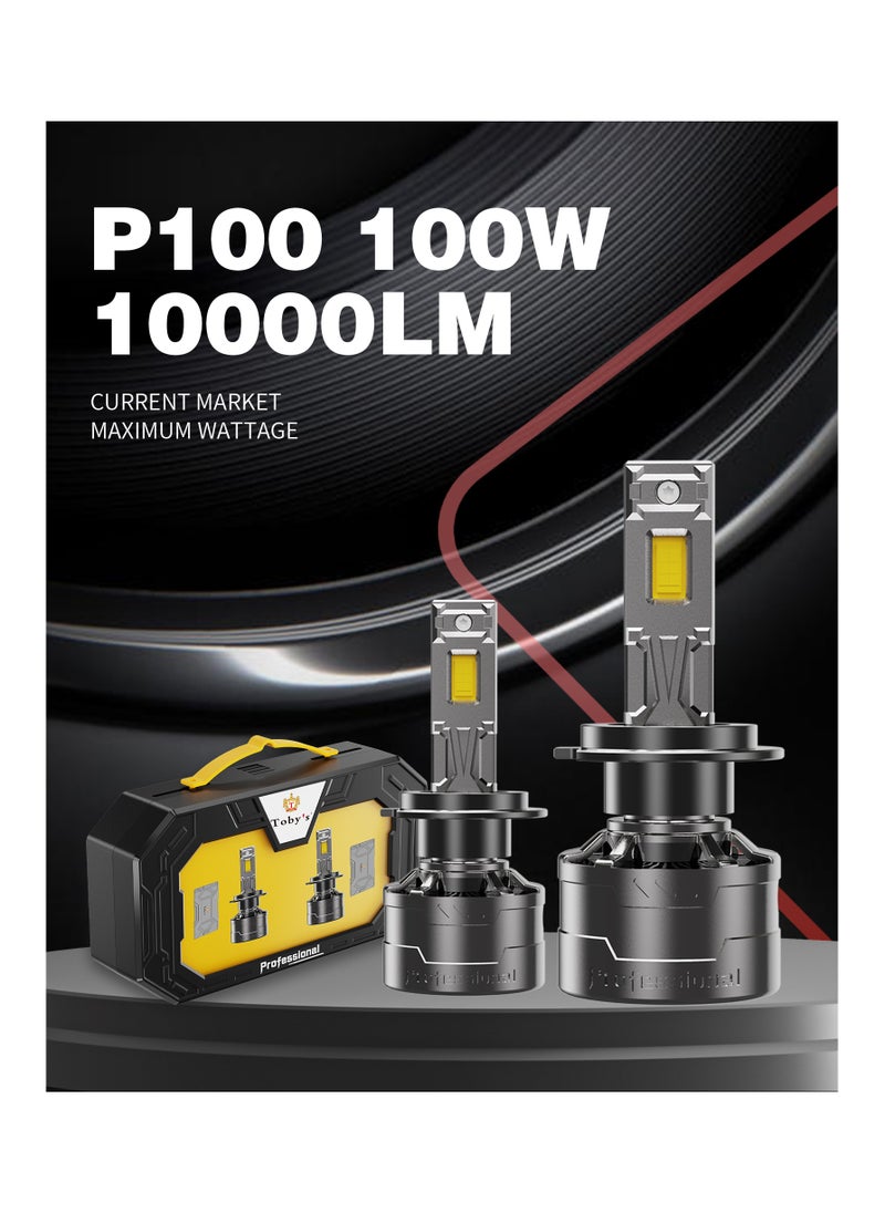 Toby's - Tobys P100 9006 2 Pieces 200W Original Tested LED Headlight Bulb Assembly 20000 Lumens 100W/Piece Xtreme Bright With Color Temperature 6500K - Image 1