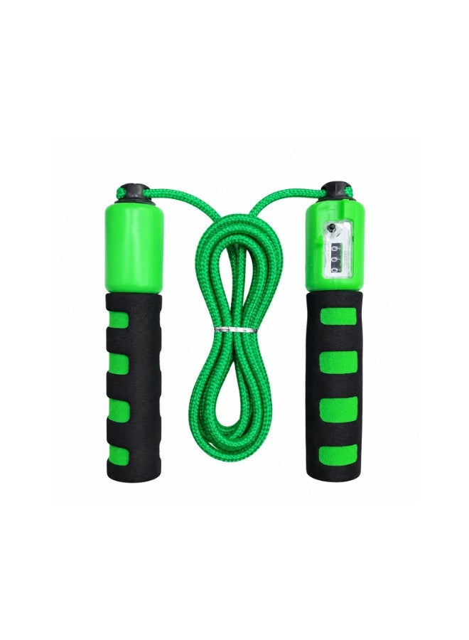 Lacoz Adjustable Jump Rope with Mechanical Counter, Comfortable Non-Slip Handle Grips, Adjustable Skipping Rope for Fitness, Cardio, Weight Loss and Daily Exercise Green - Image 1