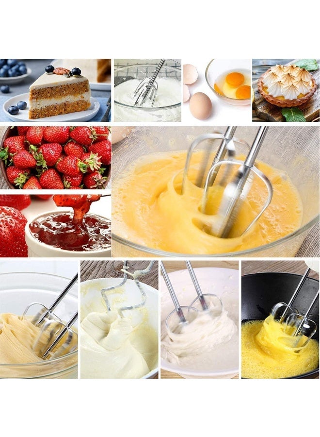 ACLIX Electric Hand Mixer 300W, 7 Speed Lightweight Handheld Egg Beater with Turbo Function, Stainless Steel Dough Hooks & Balloon Whisk, Extra Long Beaters for Baking, Whipping Cream, Cake & Dough Mixing - Image 3
