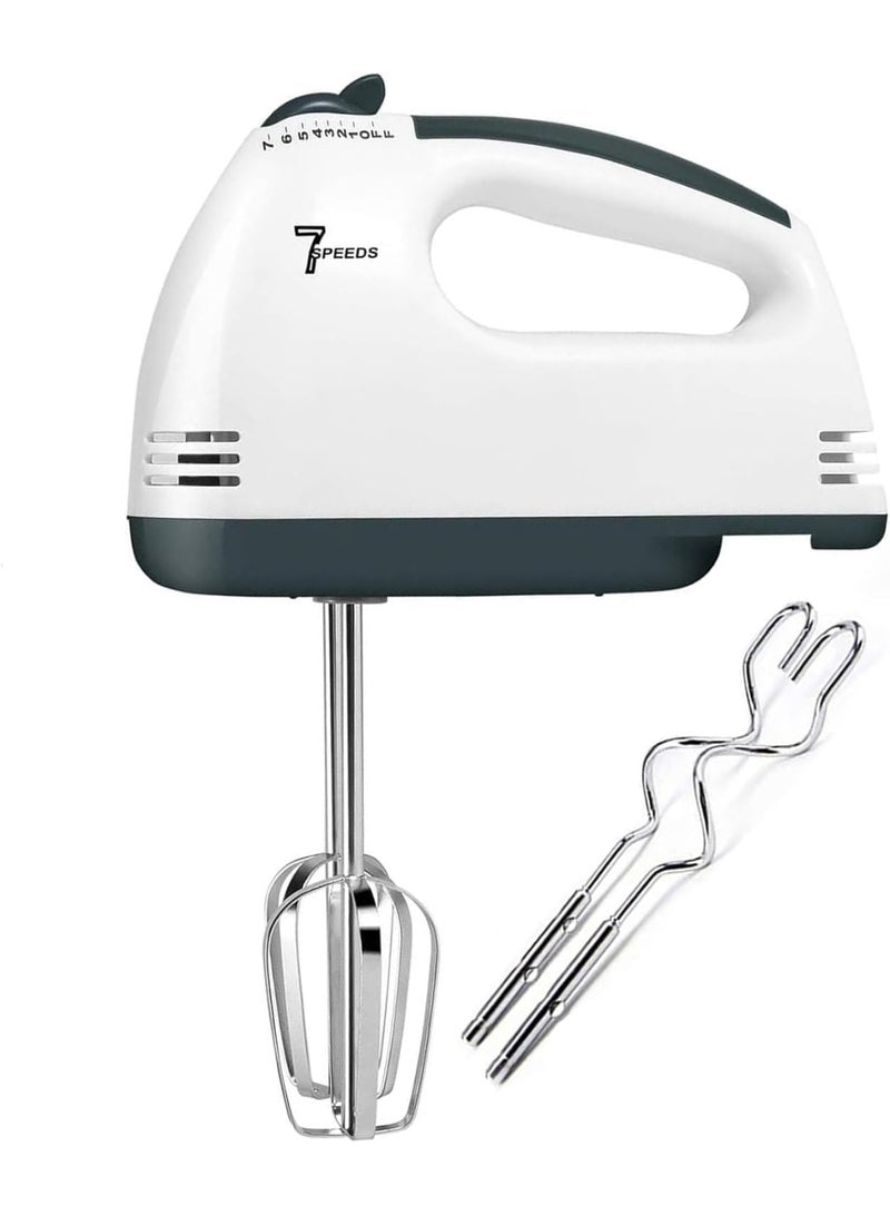 ACLIX Electric Hand Mixer 300W, 7 Speed Lightweight Handheld Egg Beater with Turbo Function, Stainless Steel Dough Hooks & Balloon Whisk, Extra Long Beaters for Baking, Whipping Cream, Cake & Dough Mixing - Image 1