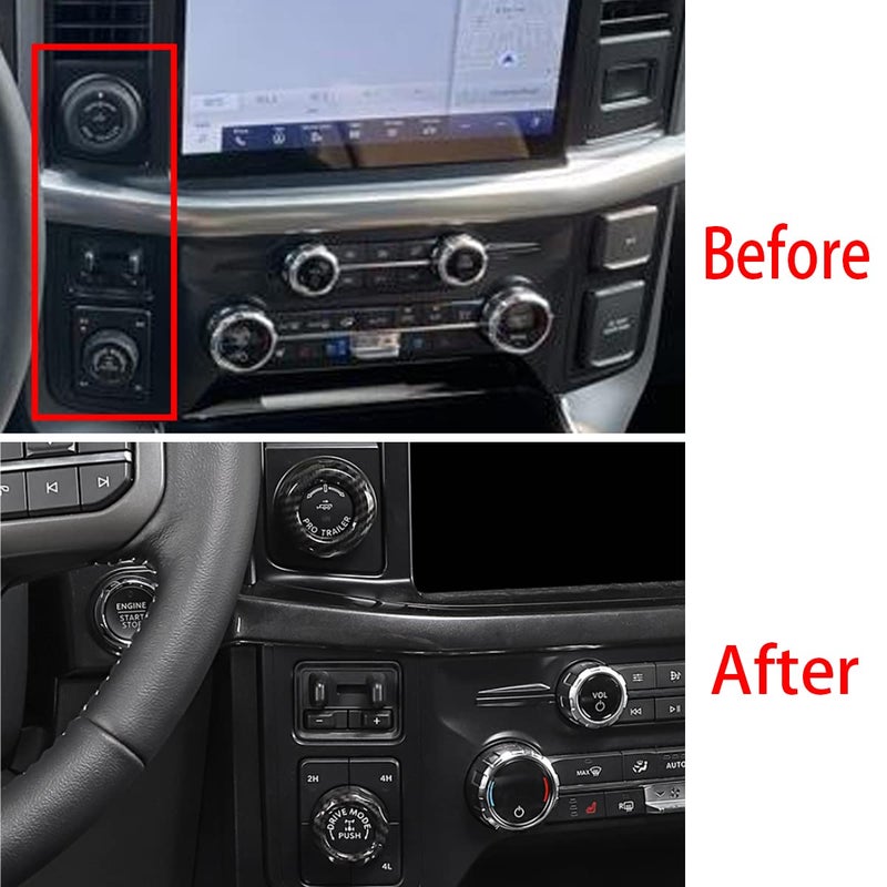 Keptrim زر التحكم في تكييف الهواء من ألياف الكربون لسيارة فورد F-150 2021 2022 2023 2024 2025، 2 قطع - Image 3