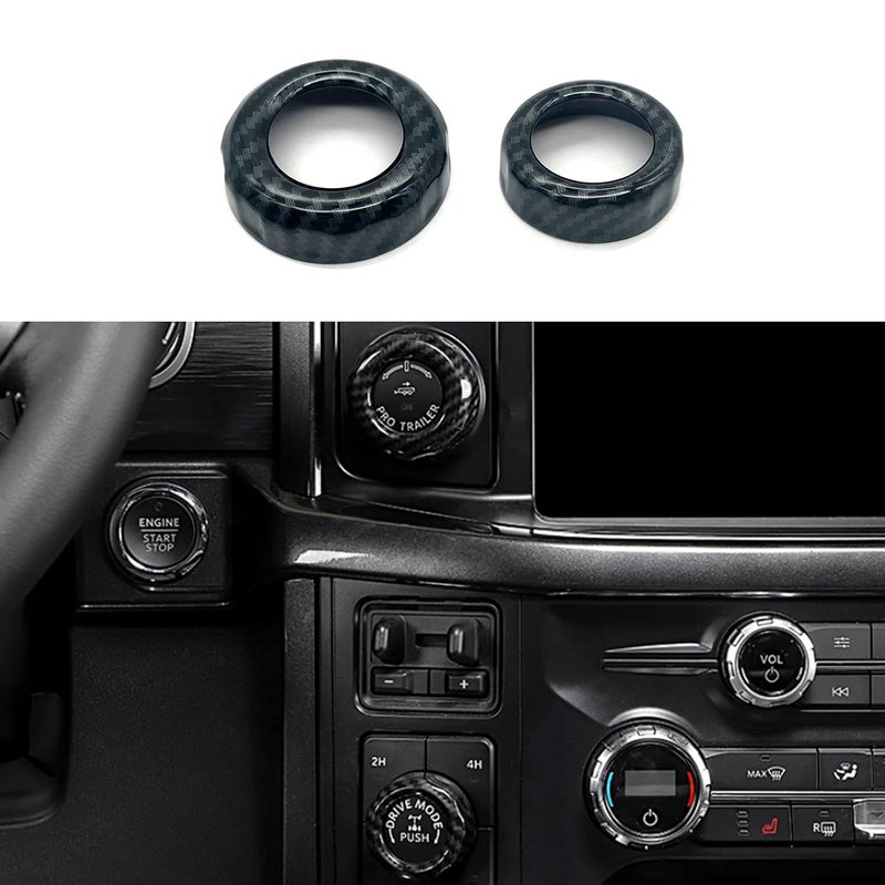 Keptrim زر التحكم في تكييف الهواء من ألياف الكربون لسيارة فورد F-150 2021 2022 2023 2024 2025، 2 قطع - Image 1