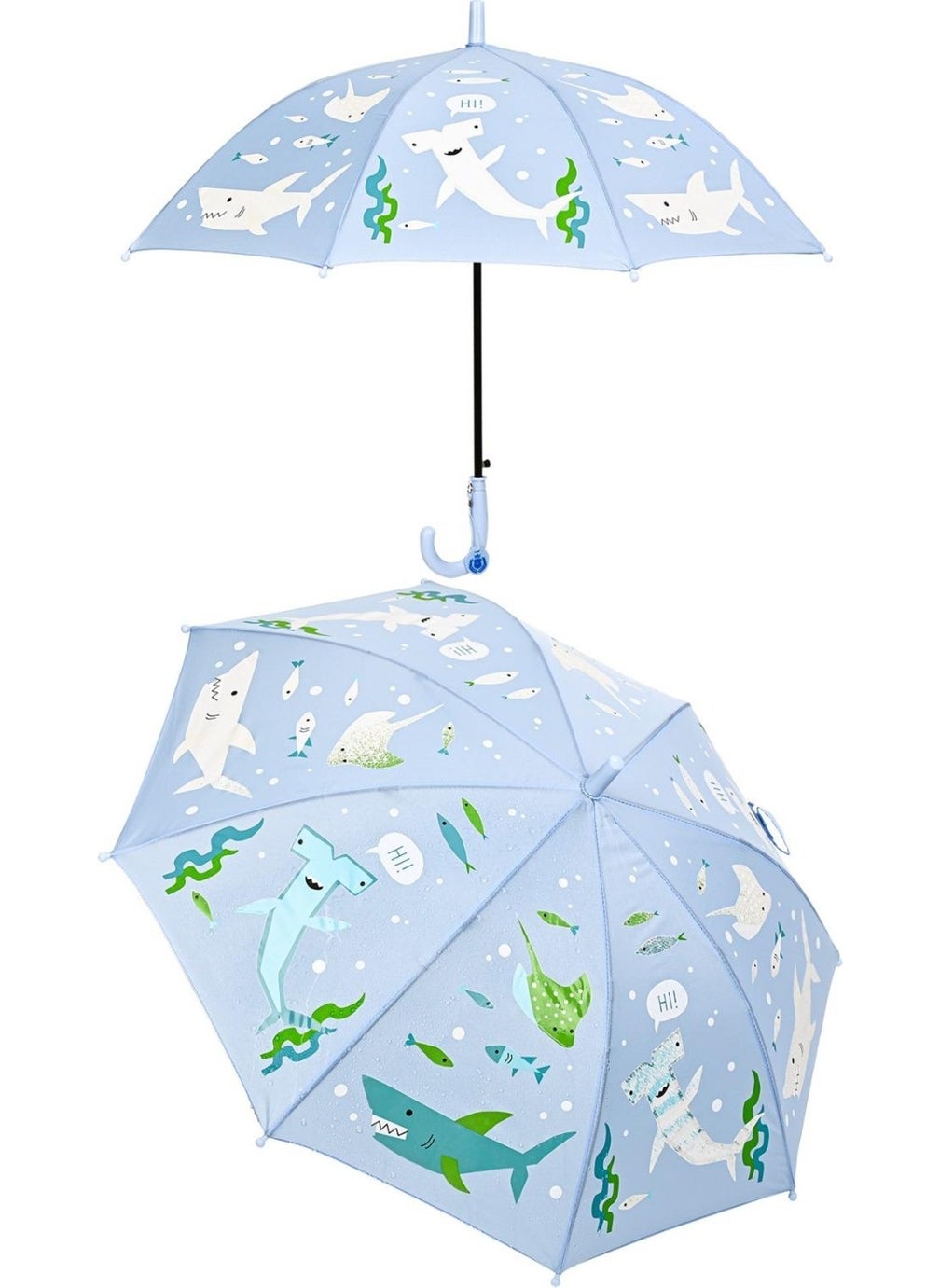 Magic Umbrella Patterned Children's Umbrella That Gets Colorful When It Gets Wet in the Rain 8-String Umbrella with Cane