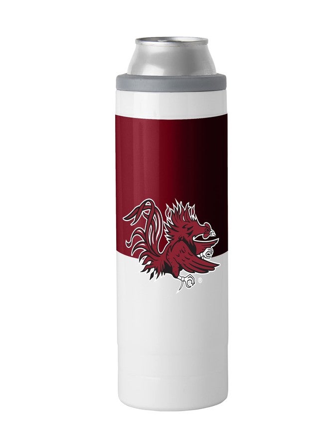 Logo Brands NCAA South Carolina Gamecocks 12oz Colorblock Slim Can Coolie - Stainless Steel, Double-Wall Insulated, Removable Rim for Cocktail Tumbler Use - Image 1
