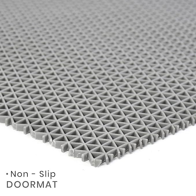 TIB TIB Anti Skid Multipurpose PVC Rubber Mat for Floor Swimming Pool Mat Shower Mat Carpet Rainmat Bathroom Mat Waterproof Entrance Doormat Grey 4X14 Feet  - Image 5