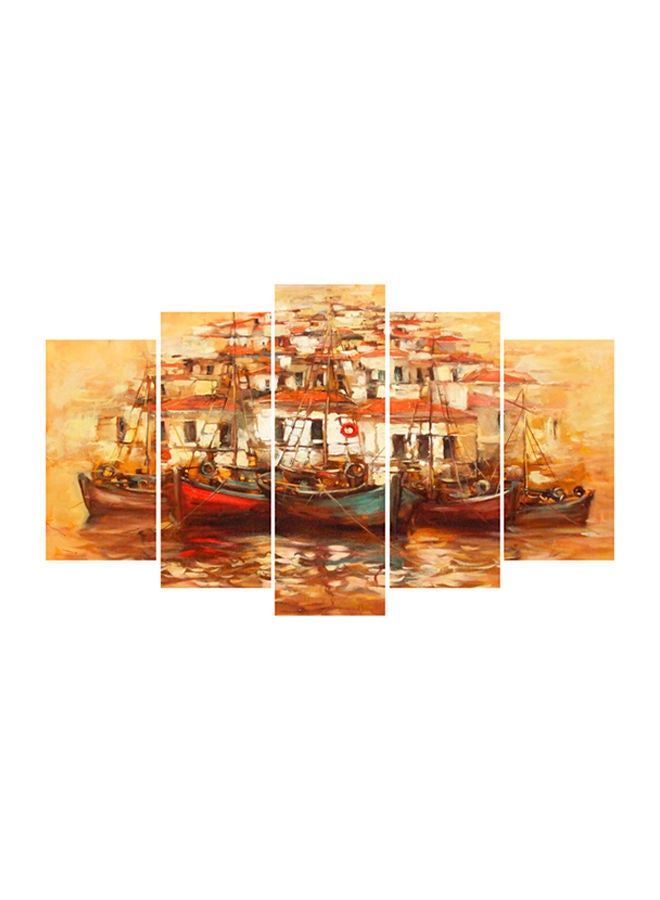 NIBEMINENT 5-Piece Frameless Decorative Wall Painting Multicolour