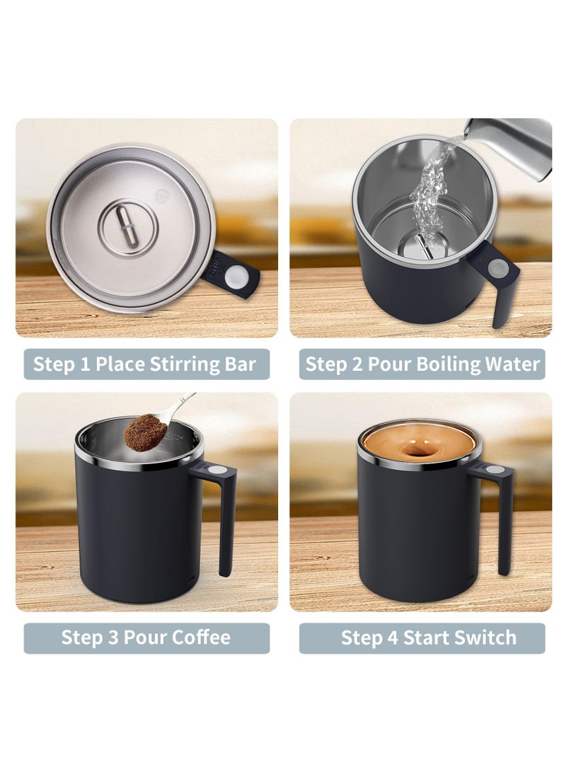 SYOSI Self Stirring Mug, Magnetic Stirring, Self Stirring Coffee Mug, Mug Electric Magnetic Stirring Coffee, Mug Rechargeable Self Stirring Mug Suitable, for Coffee/Milk/Protein Powder (Black)  - Image 4