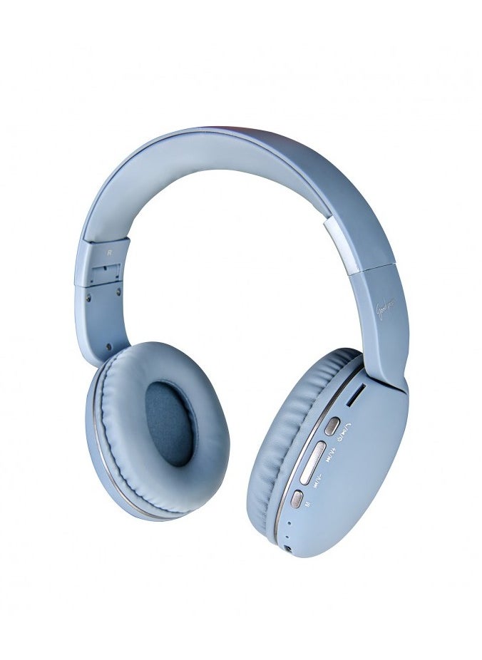 DCU TECNOLOGIC DCU Multifunction Bluetooth Wireless headphones Blue, with Memory card slot, Passive Noise Cancellation, Soft and comfortable to ears.  - Image 4