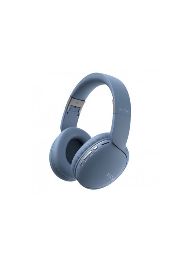 DCU TECNOLOGIC DCU Multifunction Bluetooth Wireless headphones Blue, with Memory card slot, Passive Noise Cancellation, Soft and comfortable to ears.  - Image 5