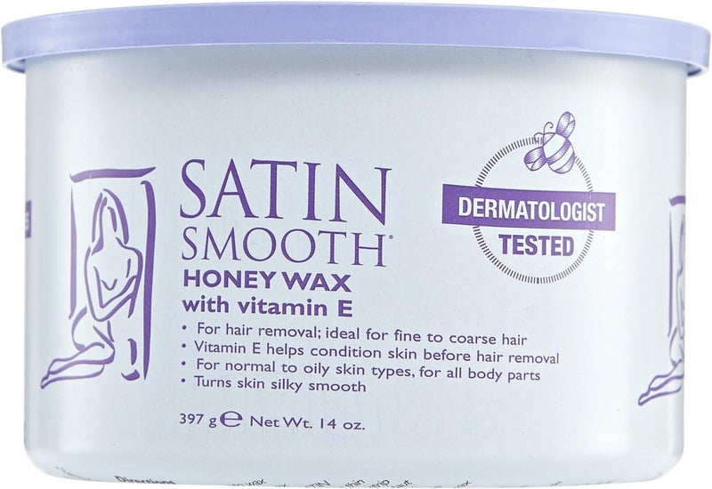 Satin Smooth Vitamin E Honey Wax for Hair Removal - 14 oz
