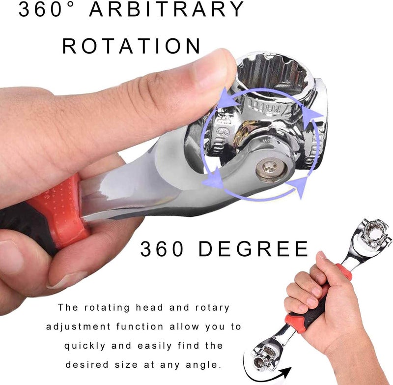 Judee JUDEE Universal Socket Wrench 48 in 1 Multifunction Socket Wrenches Tool with 360 Degree Rotating Head Spanner Tool for Home and Car Repair Tiger Wrench Tool  - Image 4