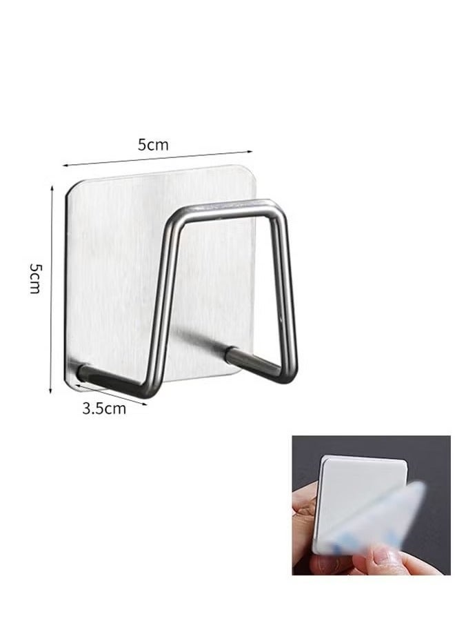 4-Piece Adhesive Sponge Holder for Kitchen Sink, 304 Stainless Steel Sponge Holder Sink Kitchen Accessories - Image 2