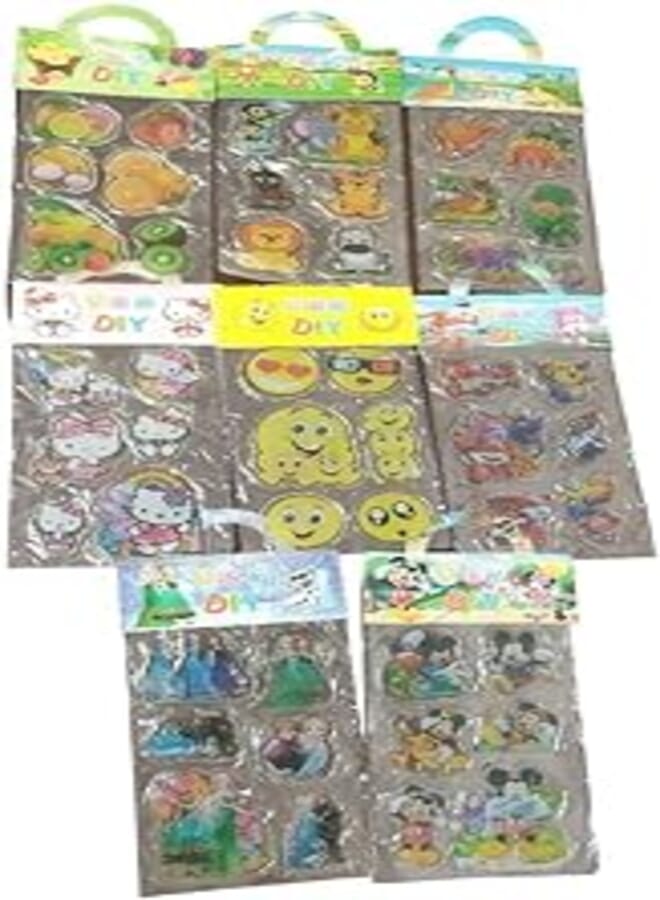 Cartoon Jelly Stickers Adhesive Sticker Cute Color pegatinas For DIY Diary Decorative Scrapbooking Supplies - Assorted Shapes (3 Sheet)
