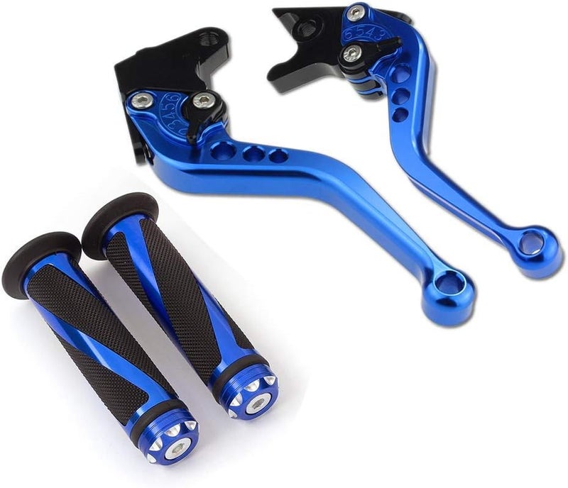 Krace Motorcycle Clutch Brake Levers with Rubber Handlebar Grips for Yamaha YFZ 350 Banshee and YBR250 FAZER - Image 1