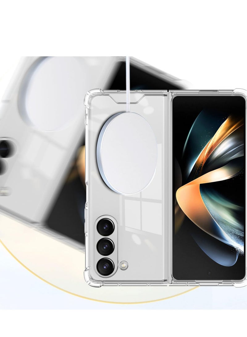Excefore Clear Case, for Samsung Galaxy Z Fold 5 Clear Case Compatible with MagSafe, Slim Fit Crystal Clear Hard PC, Soft TPU Bumper Cover Transparent Skin Corners Rubber Shockproof - Image 5