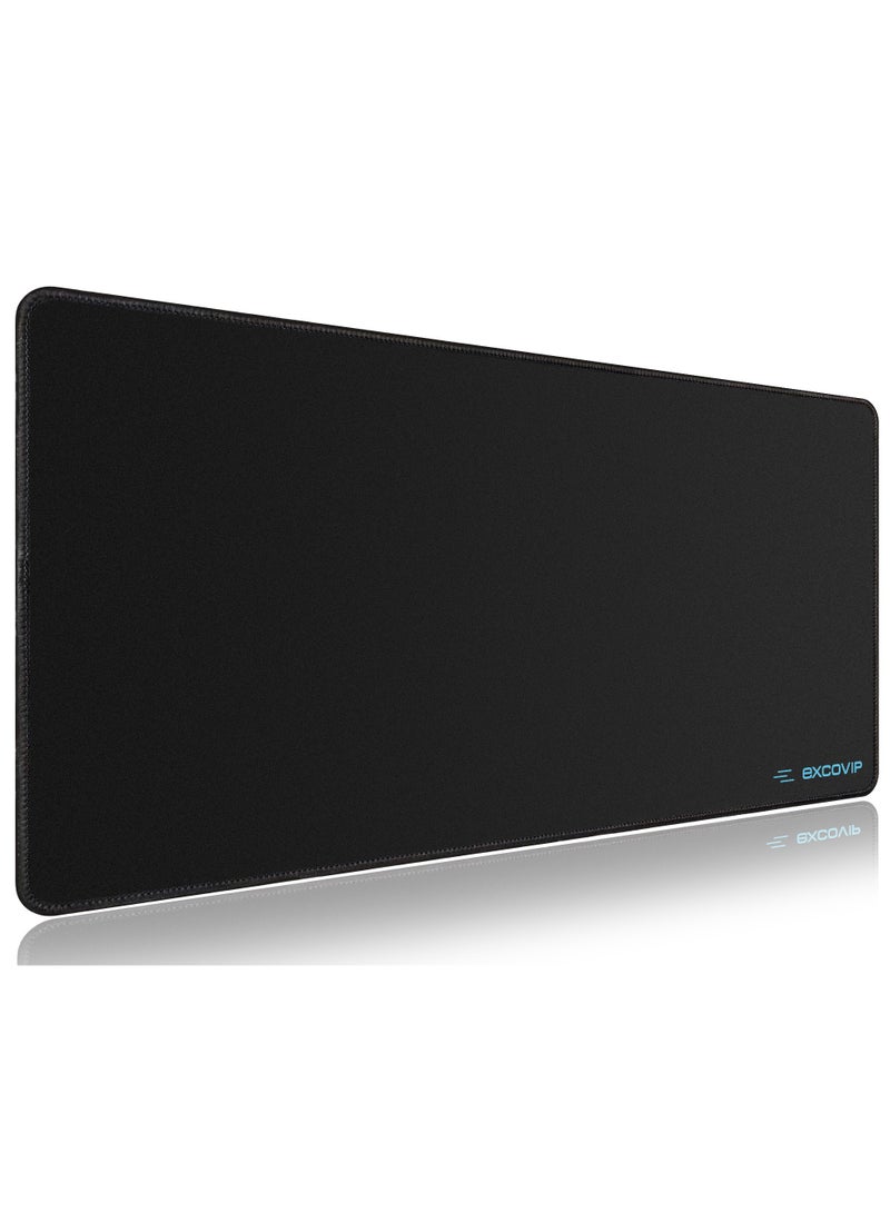 excovip Gaming Mouse Pad XL Extended Non-Slip Rubber Desk Mat with Stitched Edges 600x300mm Black for Gaming Home Office Use - Image 1