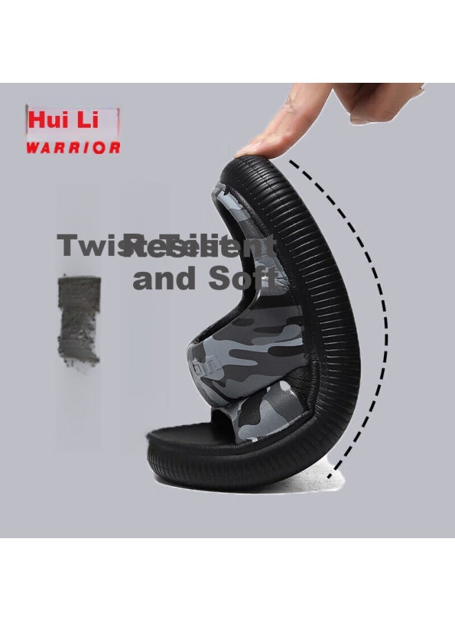 Pull Back Warrior Thick-soled شبشب رجالي للخارج والشاطئ والحمام بنعل ناعم Hl01823 أسود المقاس 40 - Image 1