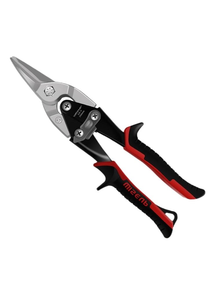 وايزأب مقصات قص الصفيح من WISEUP لقص الصفائح المعدنية، مقصات قص الصفيح بشفرة مزورة، قاطعة معدنية شديدة التحمل، مقصات معدنية مستقيمة القطع مقاس 10 بوصات - Image 1