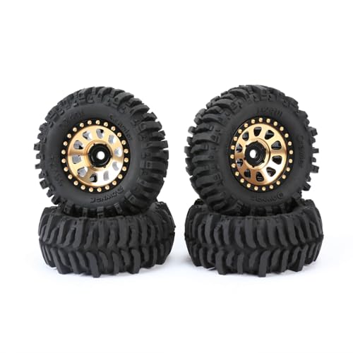 RCAWD 10 7mm Hex Brass Weights Wheels Tires Set Beadlock RC Crawler Wheels for 124 118 TRX4M SCX24 FCX24 FCX18 AX24 HobbyPlus CR18P FMS Upgrades Parts 63g4pcs55 22mm - Image 1