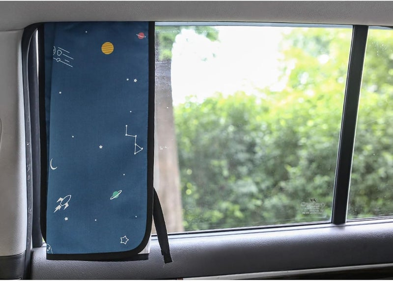bebedeco Magnetic Car Sun Shade Curtain for Side Window – Sun Blocker and UV Protector for Baby, Kids, and Pets – Universal Fit with Built-in Magnets for Steel-Framed Door (Be-Space Travel) - Image 4