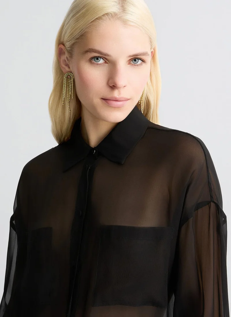 Liu Jo Black organza shirt