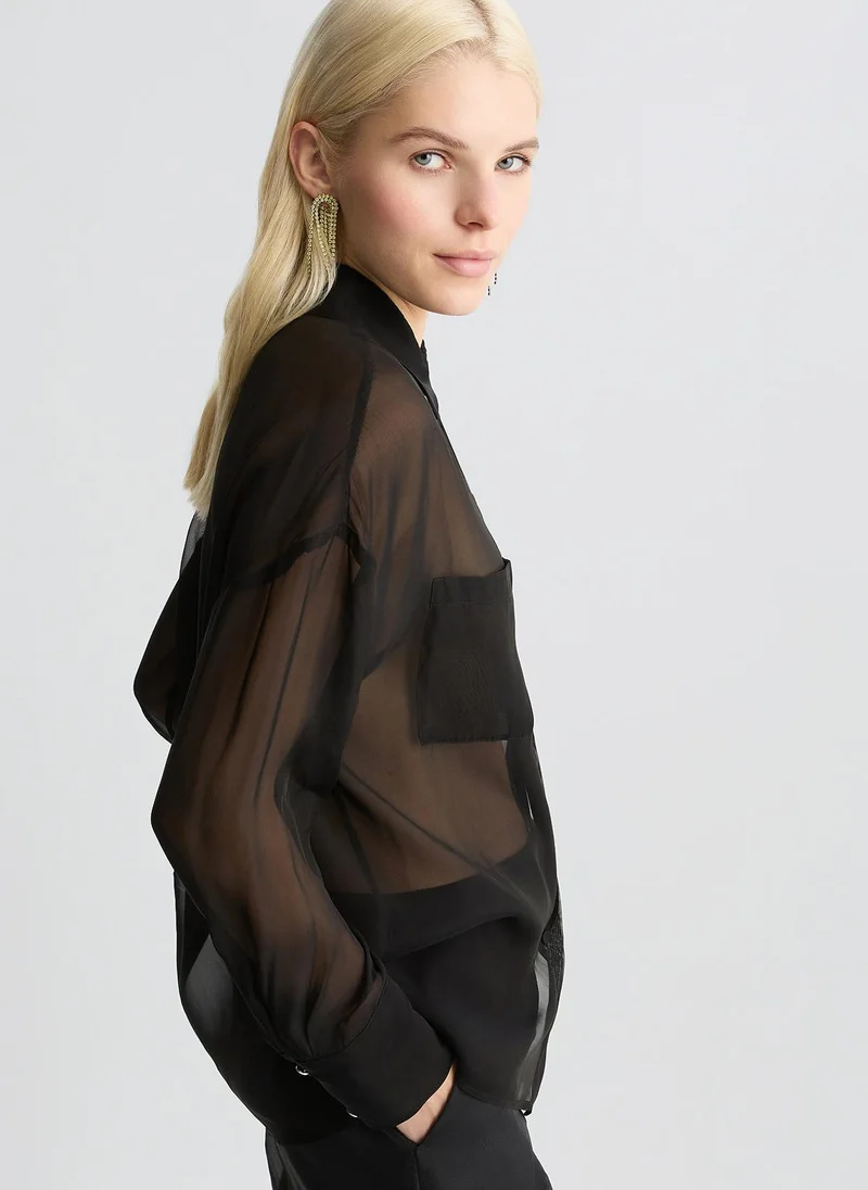 Liu Jo Black organza shirt
