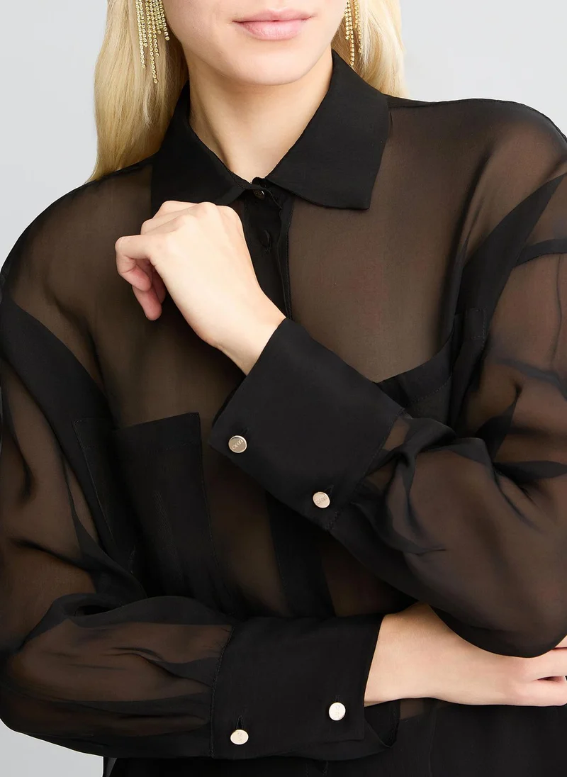 Liu Jo Black organza shirt