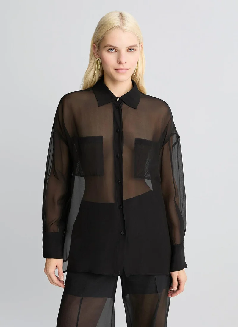 Liu Jo Black organza shirt