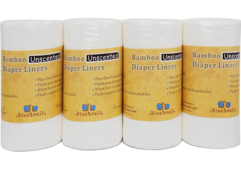 بطانات حفاضات غير معطرة من رايون خالية من العطور وخالية من الكلور 4PK 400 عد من بلو سنيل أبيض