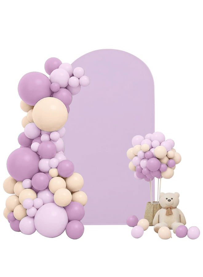 FEINIGESI Spandex Fitted Wedding Arch Cover 7.2FT Round Top Stand Covers Double-Side Chiara Cover Backdrop Cover for Wedding Birthday Party Ceremony Baby Shower Decoration(Lavender) - Image 1