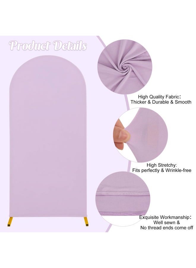 FEINIGESI Spandex Fitted Wedding Arch Cover 7.2FT Round Top Stand Covers Double-Side Chiara Cover Backdrop Cover for Wedding Birthday Party Ceremony Baby Shower Decoration(Lavender) - Image 3