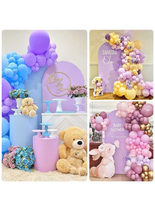 FEINIGESI Spandex Fitted Wedding Arch Cover 7.2FT Round Top Stand Covers Double-Side Chiara Cover Backdrop Cover for Wedding Birthday Party Ceremony Baby Shower Decoration(Lavender) - Image 5