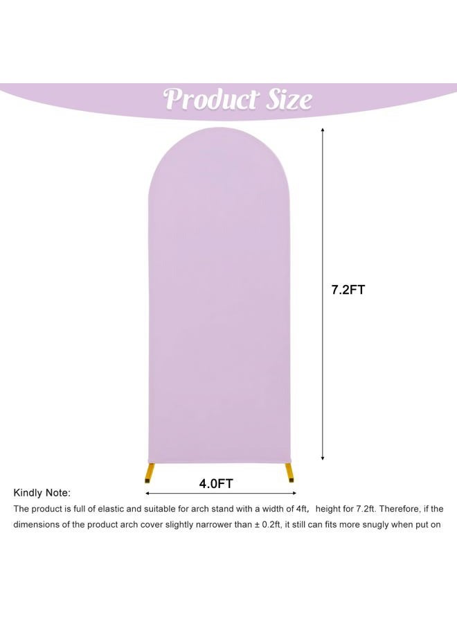 FEINIGESI Spandex Fitted Wedding Arch Cover 7.2FT Round Top Stand Covers Double-Side Chiara Cover Backdrop Cover for Wedding Birthday Party Ceremony Baby Shower Decoration(Lavender) - Image 2