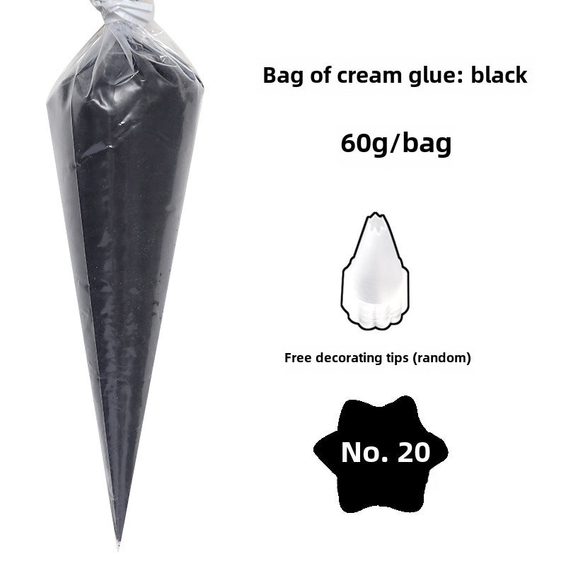 Generic DIY Craft Phone Case Kit with Faux Cream Glue Black 