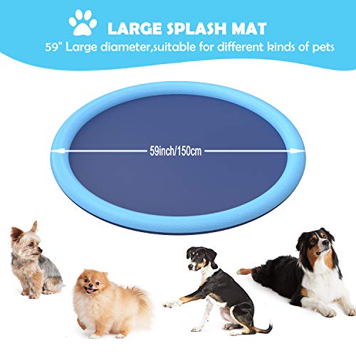 Flyboo Splash Sprinkler Pad for Dogs Kids59 Thicken Dog Pool with SprinklerPet Outdoor Play Water Mat Toys for Dogs Cats and Kiddie - Image 5