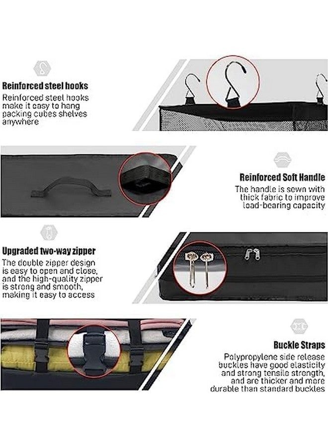 Kitwe Portable X-Large Hanging Travel Garment Packing Luggage Organizer Collapsible Compartment Hanging Closet, Black (1) - Image 5