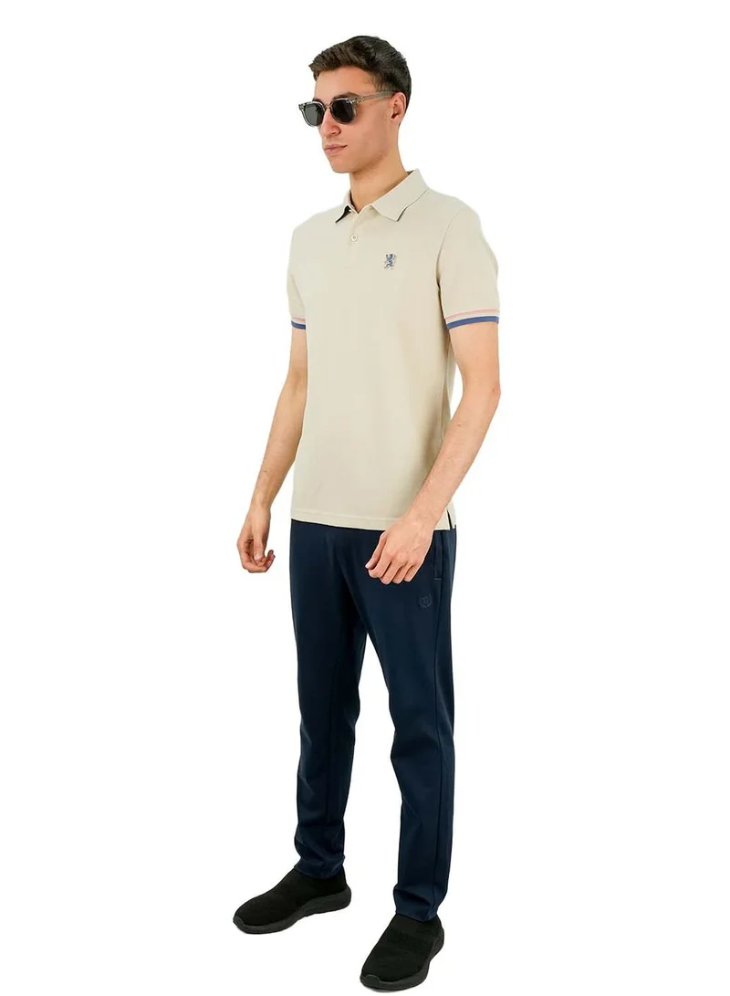 GIORDANO Men's Performance Polo: Classic Piqué, Tipped Collar, Embroidered Detail