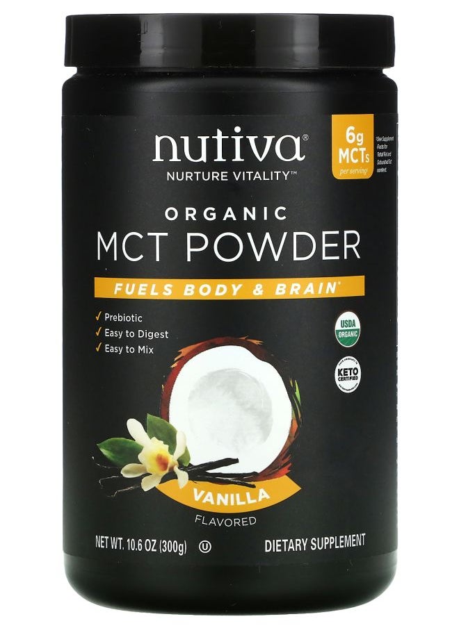 Nutiva Organic MCT Powder Vanilla 10.6 oz (300 g)  - Image 1