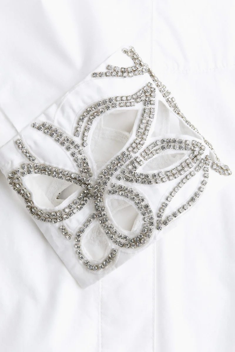H&M Rhinestone-detail tuxedo shirt
